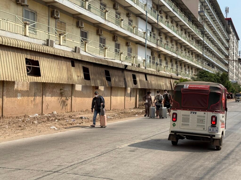 Barbed wire has been removed from buildings in Crown Casino in Cambodia's Bavet city on January 18, 2026. (Mech Dara/Mekong Independent/Creative Commons)