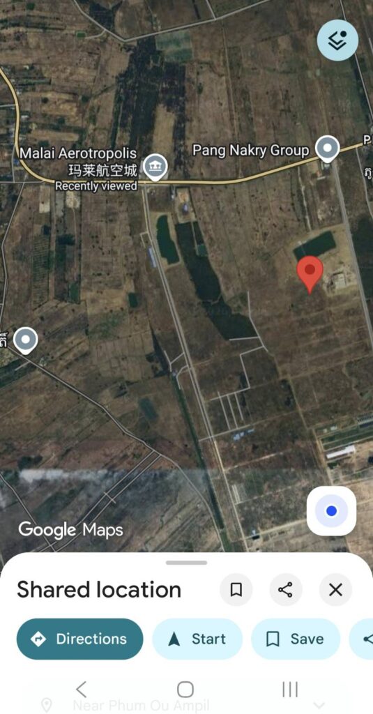 A screenshot of the location in Google maps shared by "Adam", 32, the Ugandan man who said he was detained in a scam compound here between October 2025 and February 2026. 