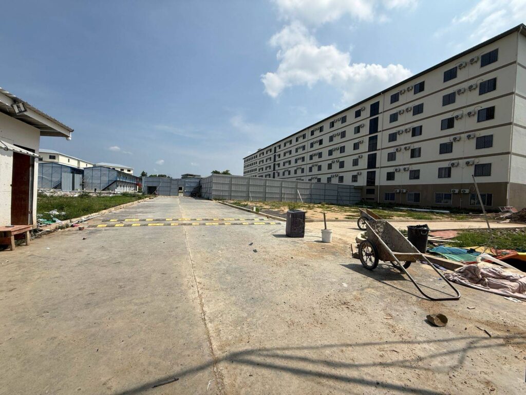 This block of condos that allegedly hosted suspicious online businesses are reportedly built on the former site of Nuon Chea's house in Pailin's Stung Kach commune, on May 7, 2026. (Mech Dara/Mekong Independent/Creative Commons)